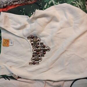 Ruby Rd. Cream Ribbed Top